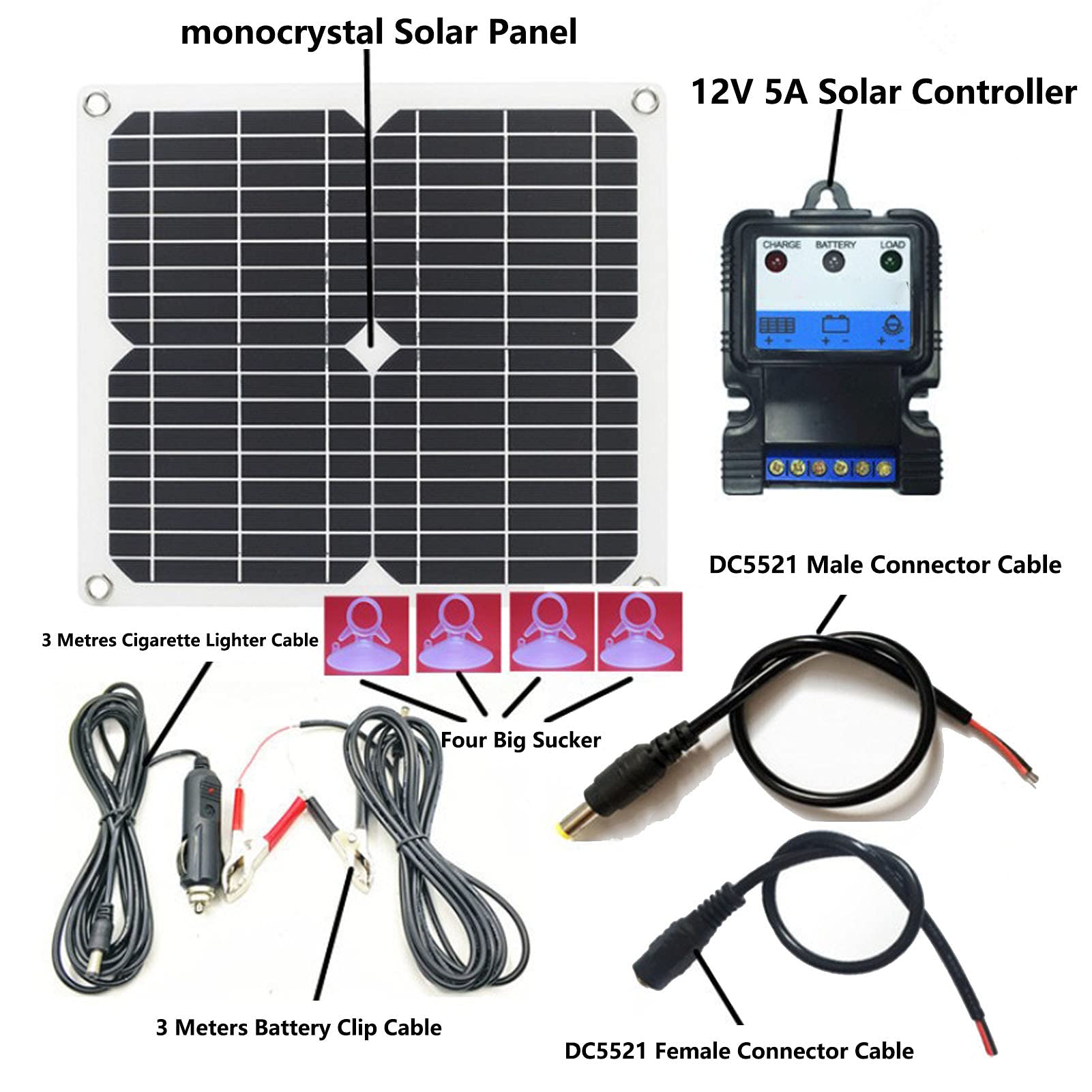 AKUMULATOR SAMOCHODOWY SŁONECZNY R PANEL WODOSZCZELNY STEROWNIK Z ZAPALNICZKĄ SC1820 DC18V 20W DO SAMOCHODU MOTOCYKLOWEGO STATKU