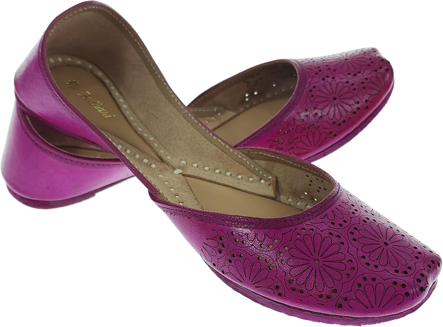 Fulkari Women's Soft Leather Dailywear Casual Jutis Bite And Pinch