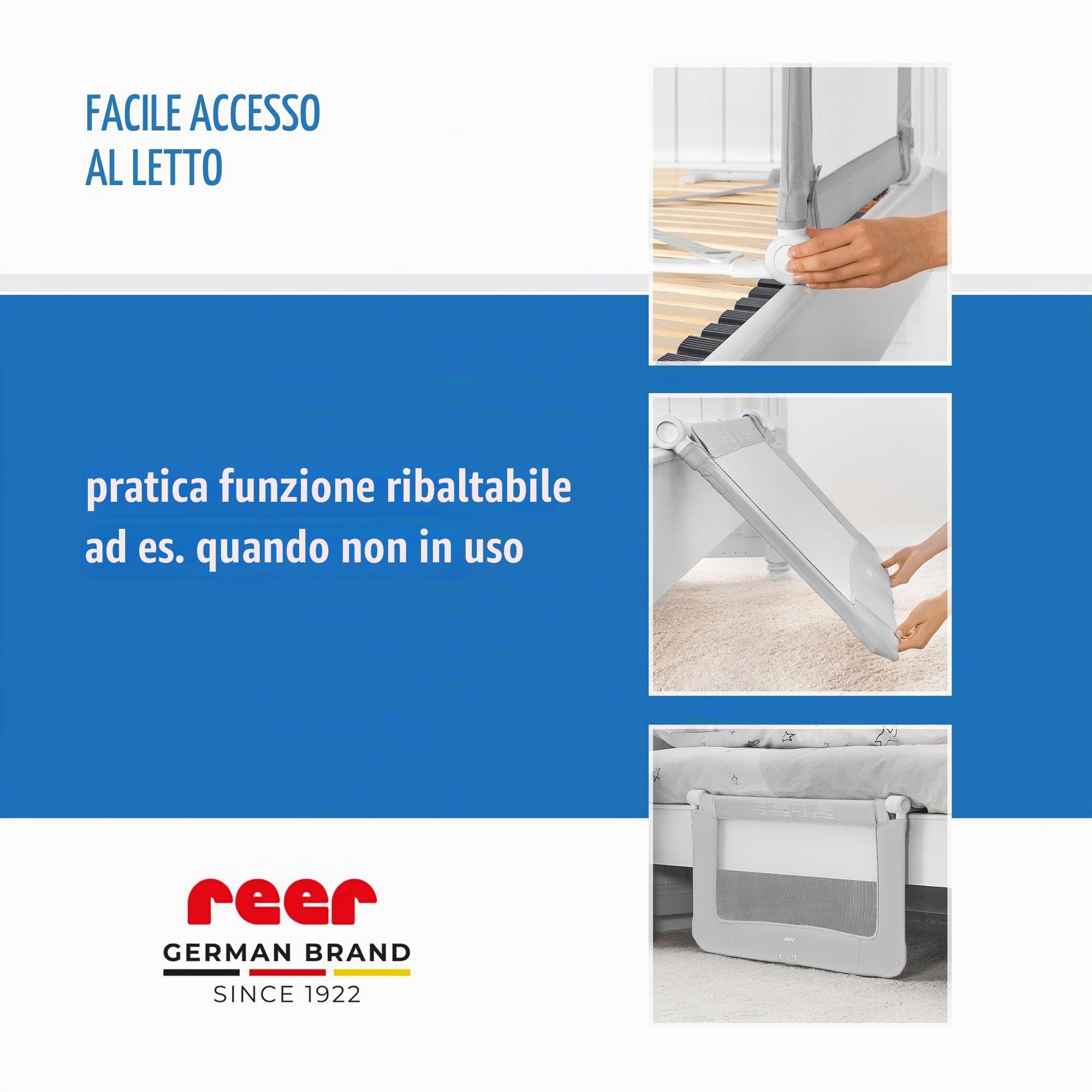 Reer GmbH 45020 Griglia per Letto By My Side, Grigio, 150 X 50 Cm