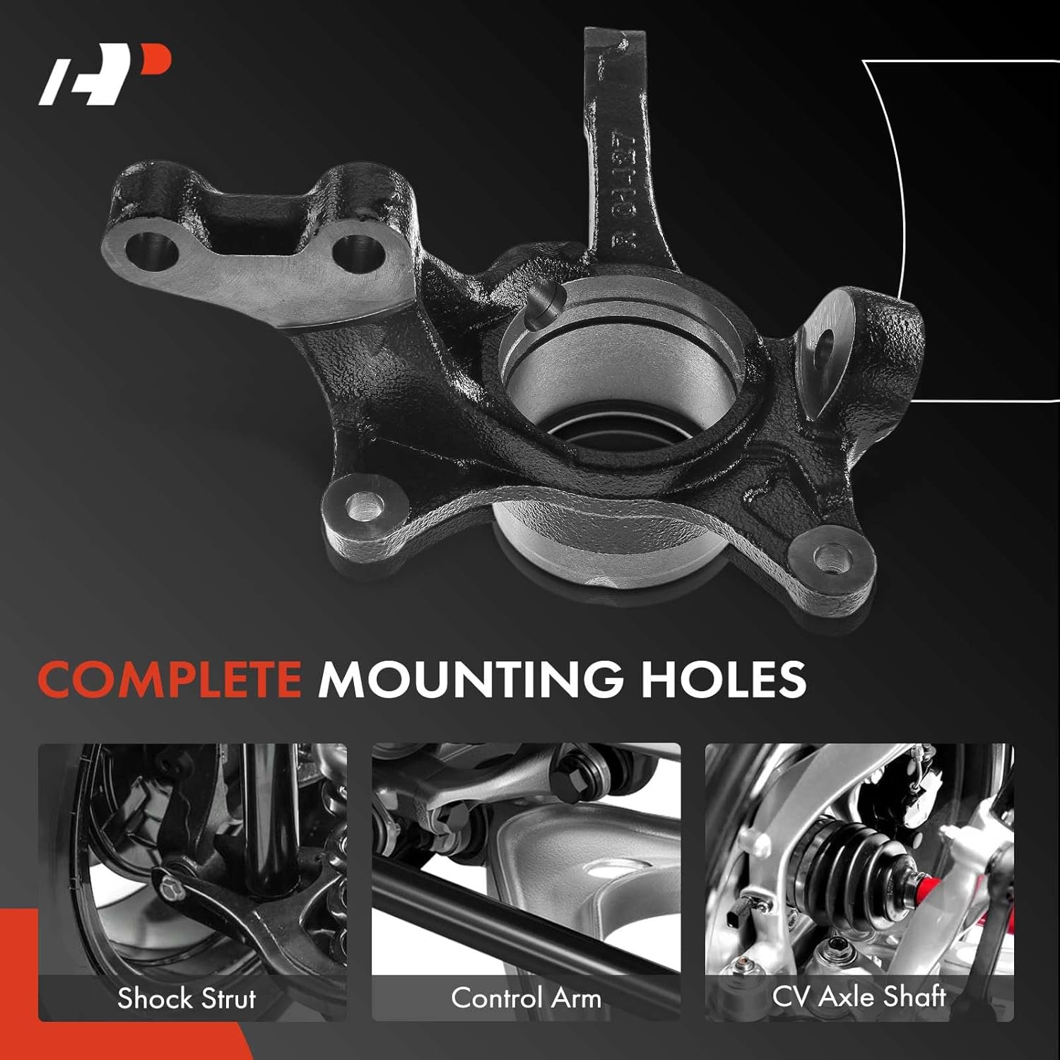 A-Premium Front Right Suspension Steering Knuckle Compatible with Toyota Highlander 04-07, Sienna 04-10, Lexus RX330 04-06, RX350 07-09, RX400h 06-08, Passenger Side