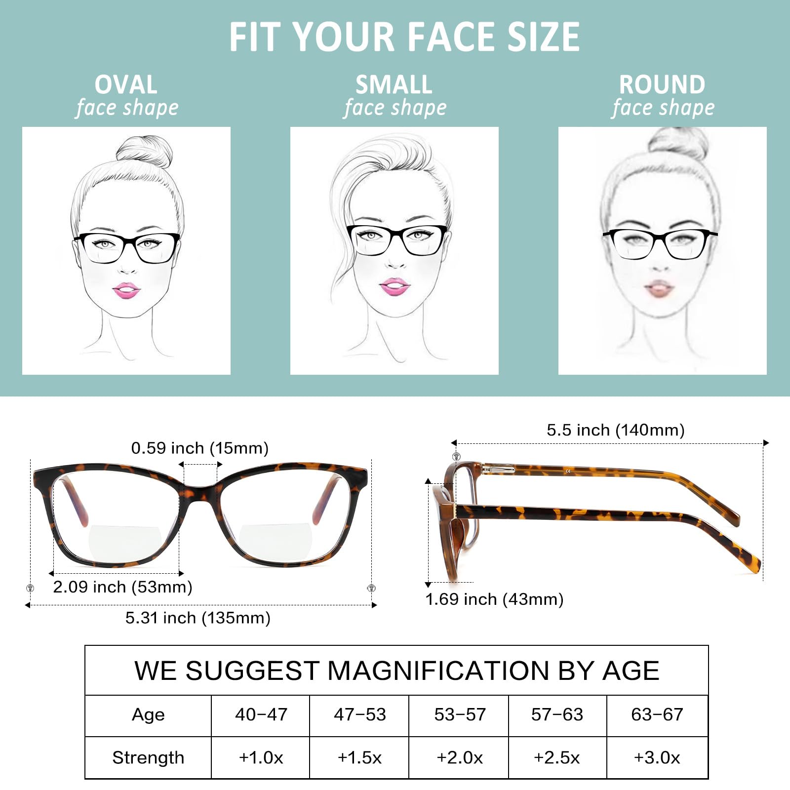 Dwuogniskowe okulary do czytania dla kobiet, niebieskie światło, czytnik komputerów, przezroczysta górna część, oprawka kocie oko, stylowe, modne, damskie okulary