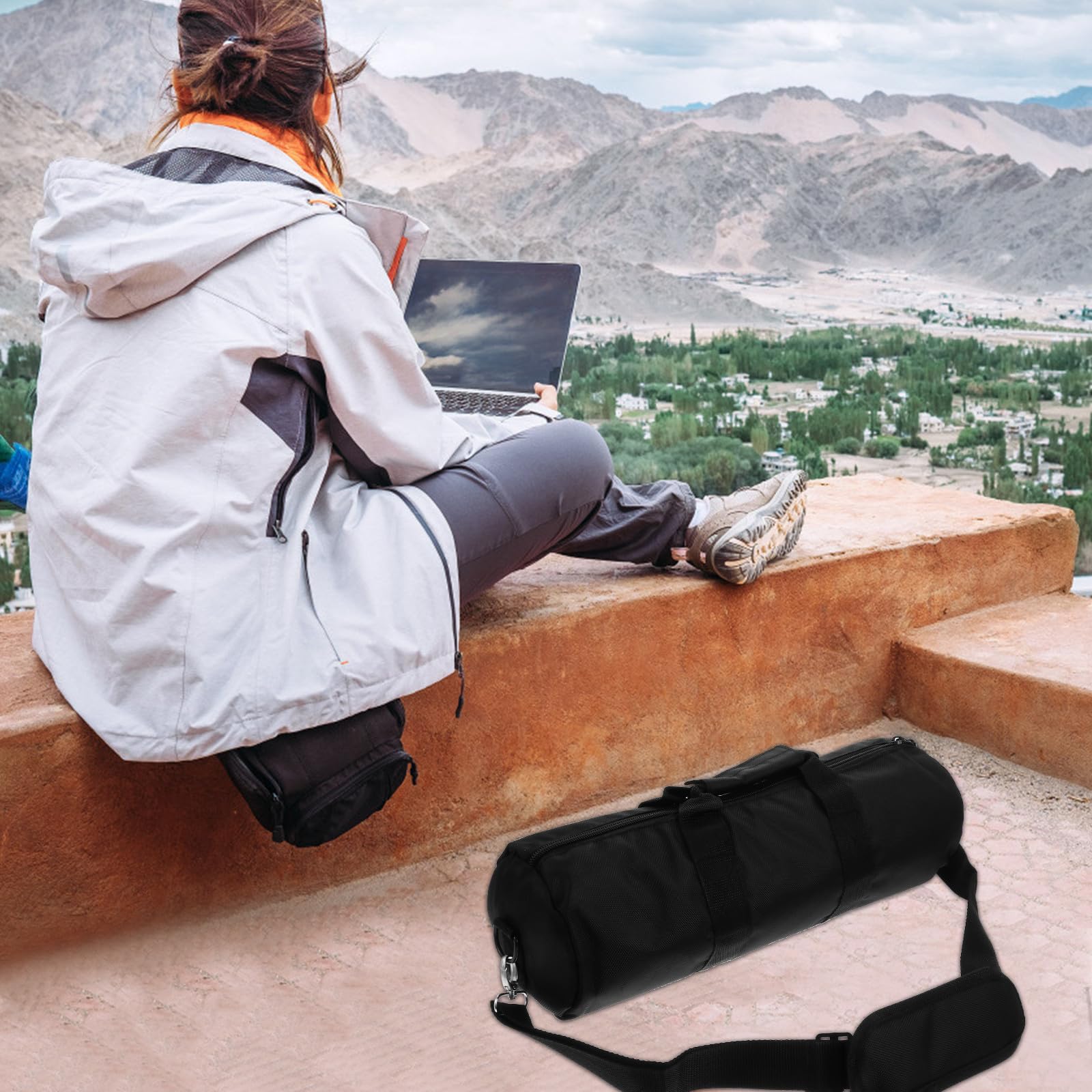 Gatuida Tragbare Stativtasche für Fotoausrüstung 40cm Umhängetasche mit Stoßdämpfender Polsterung Outdoor Einbeinstativ Aufbewahrungstasche für Reisefotografie