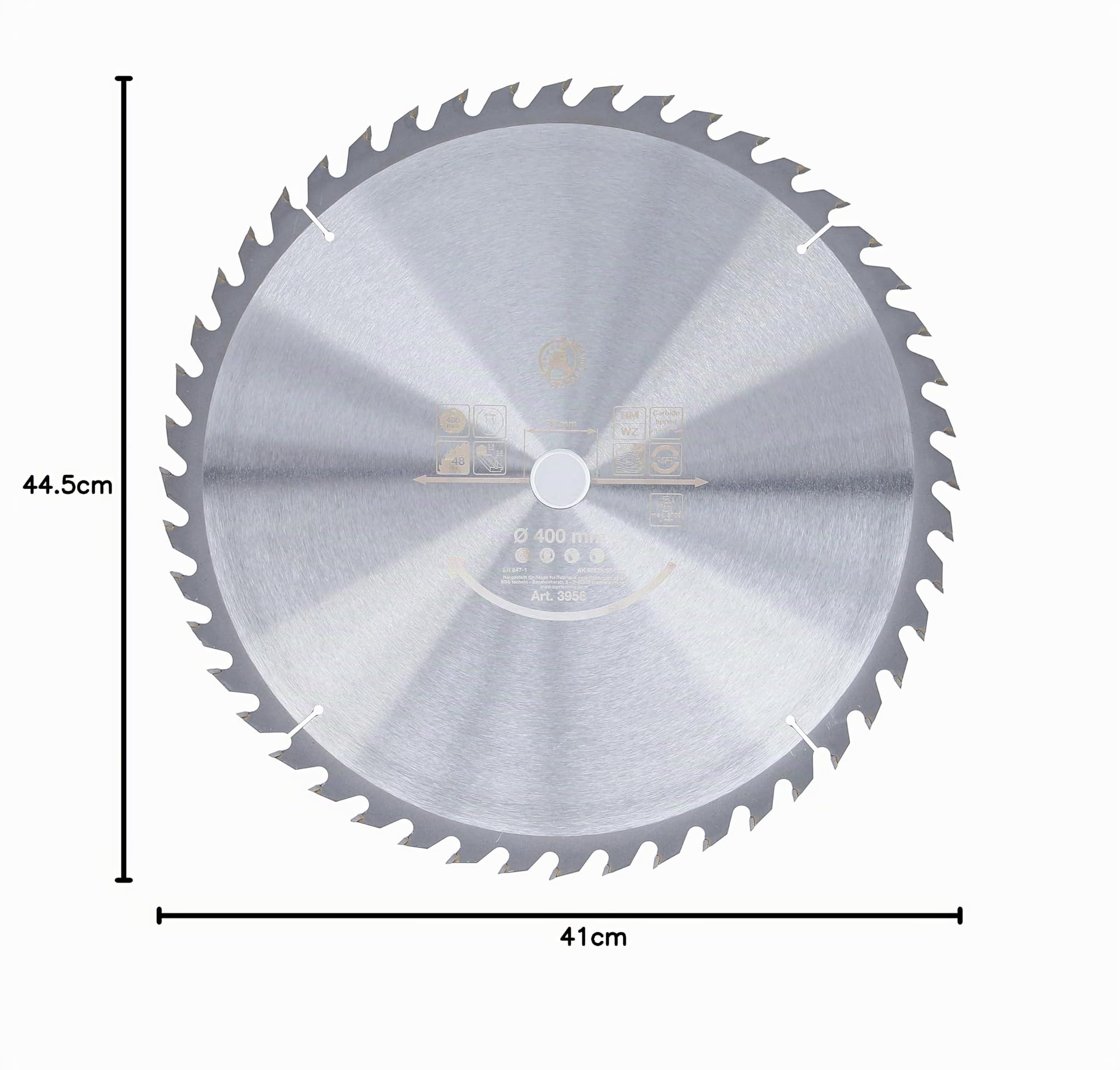 BGS Diy 3956 | Lama per sega circolare con punte in metallo duro | Ø 400 x 30 x 3,4 mm | 48 denti