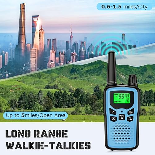 Miniatura 5 de Walkie talkies recargables para adultos walkie talkies de largo alcance, 22 canales FRS de 2 vías radios Walky Talky con linterna LED para escalada,