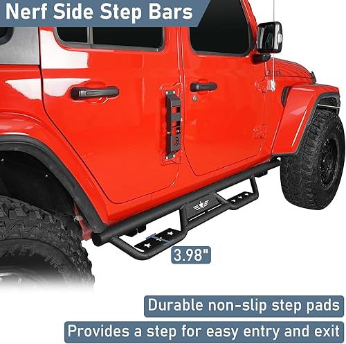 Miniatura 2 de u-Box Barras deslizantes laterales desplegables para Jeep Wrangler JL Unlimited de 4 puertas 2018 2019 2020 2021 2022 2023 2024 2025, rieles
