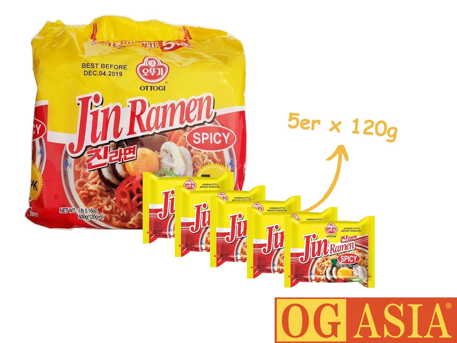 Ottogi Jin Ramen Spicy: Der perfekte Genuss für Liebhaber scharfer Nudeln!