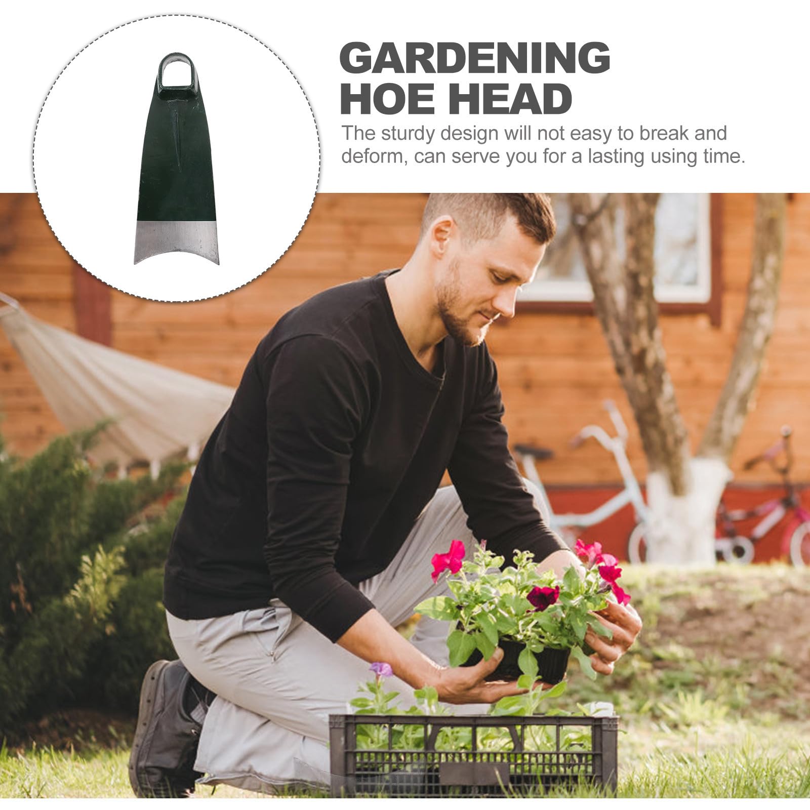 Luxshiny Cabeza de Azada de Acero Inoxidable para Jardinería Doméstica, Herramienta para Remover Tierra Ahorro de Energía y Amplia Aplicación en Huertos