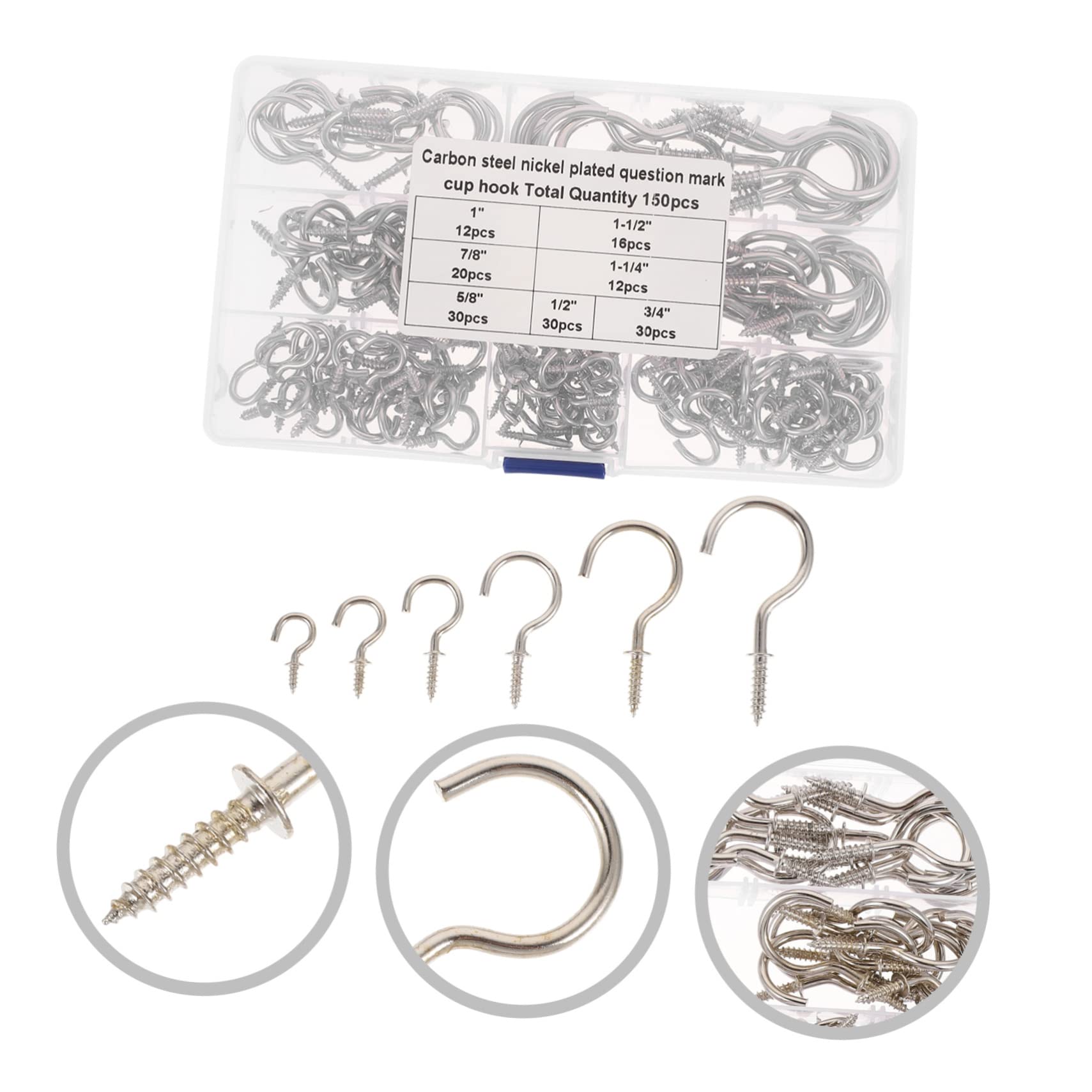 iplusmile 750piezas Ganchos De Tornillo Para Techo y Pared Soporte Práctico Para Interior y Exterior Para Colgar Ropa Llaves Plantas