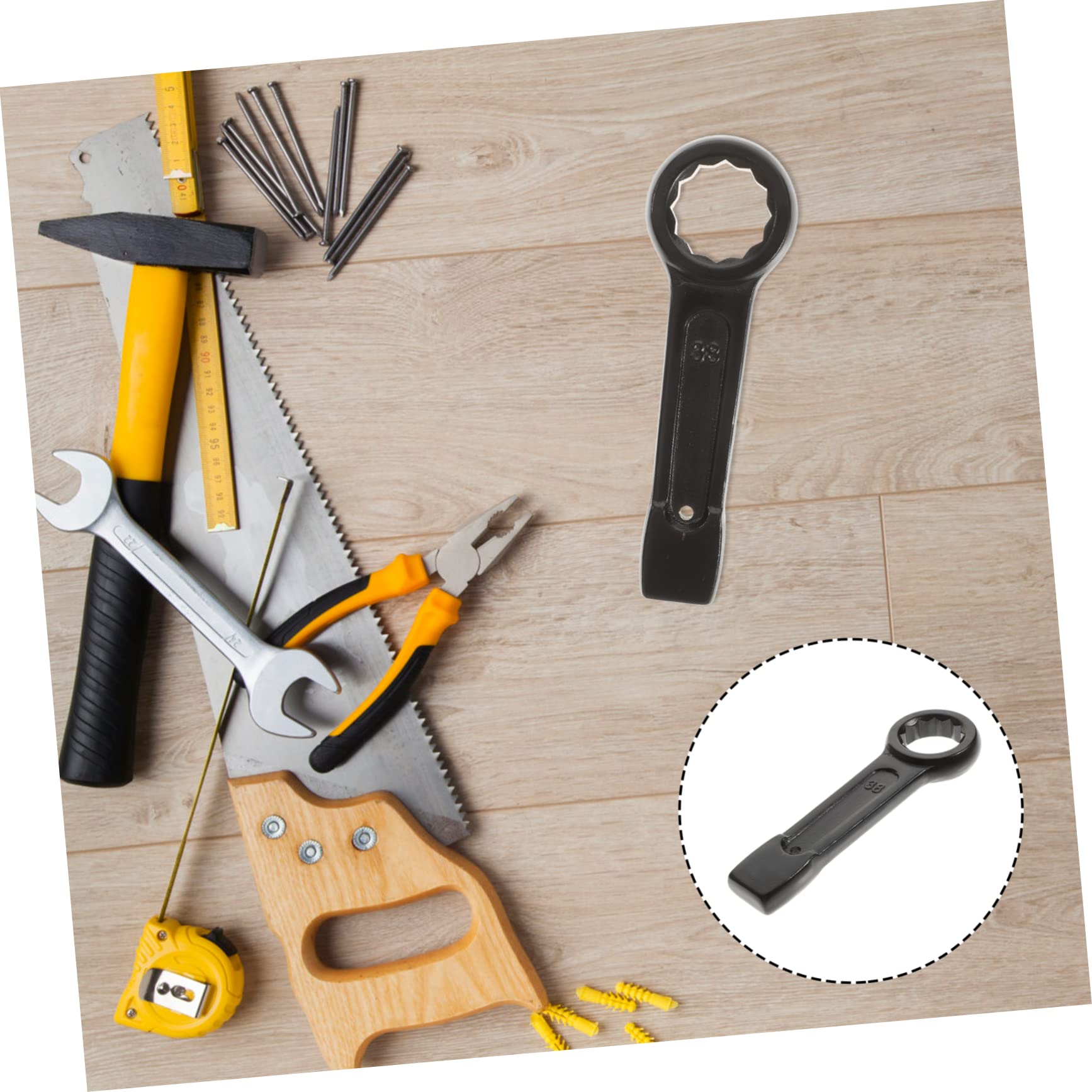 HOMSFOU Clé à Cliquet Coudée Clé à Boulon et Écrou Outil Robuste pour Bricolage et Mécanique
