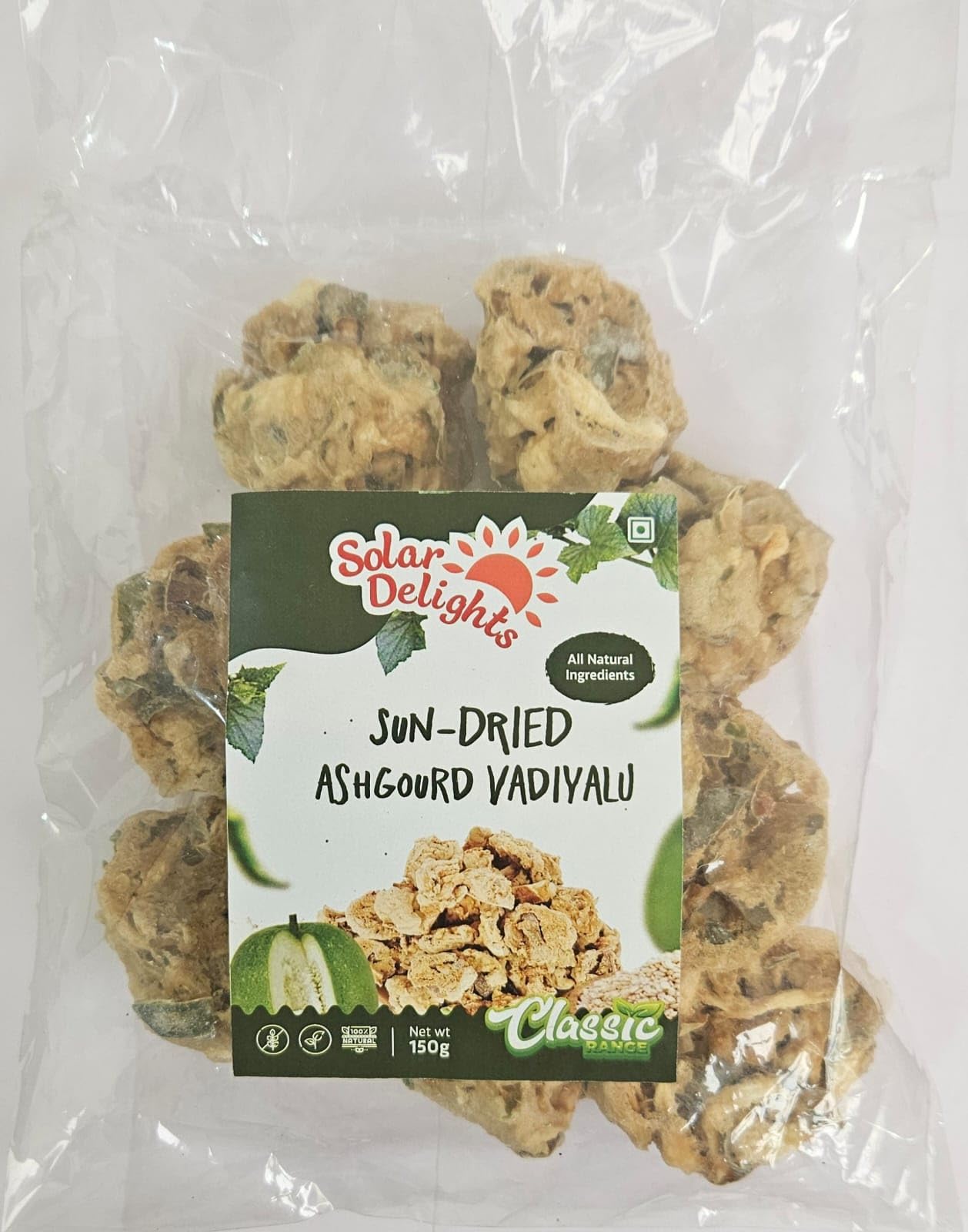 Solar Delights Sun-Dried Ashgourd Vadiyalu, All Natural Ingredients, Classic Range, 150g-image-11