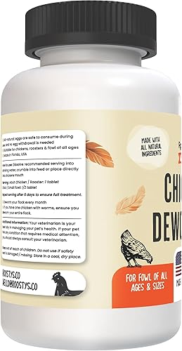 Miniatura 9 de Roosty's Naturals - Desparasitante para pollos  120 unidades  Fórmula totalmente natural  Gusano de pollo fabricado en Estados Unidos,