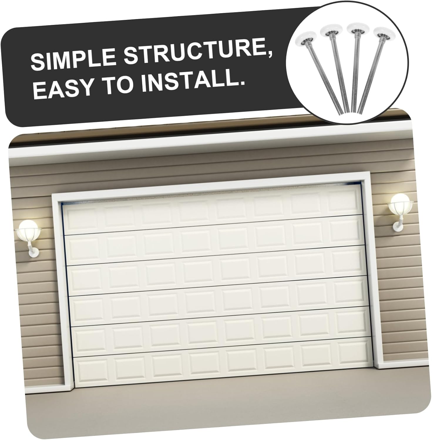4pcs Garage Door Rollers Precision Bearings Nylon Construction and Lightweight Compatible Residential Doors for Quiet