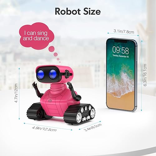 Miniatura 5 de ALLCELE - Robot juguete, robots RC recargables para niños, juguete con control remoto, tiene música y ojos LED, regalo para niños a partir de 3 años