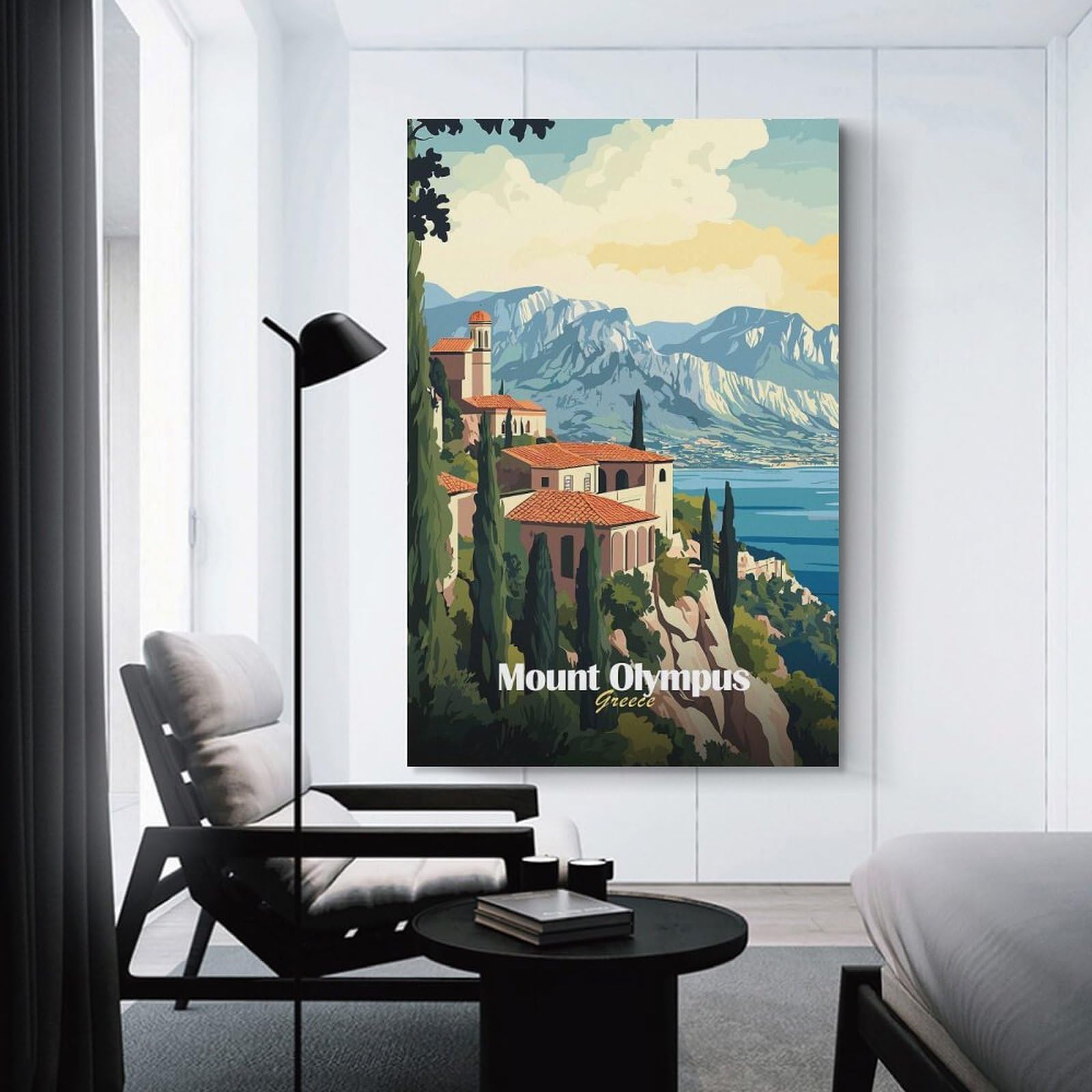 Junmoney Mount Olympus Greece Canvas Wall Art 16x24inch(40x60cm), for Wall Displays, Bedrooms Or Room Updates, Ideal for Building A Coordinated Art Wall
