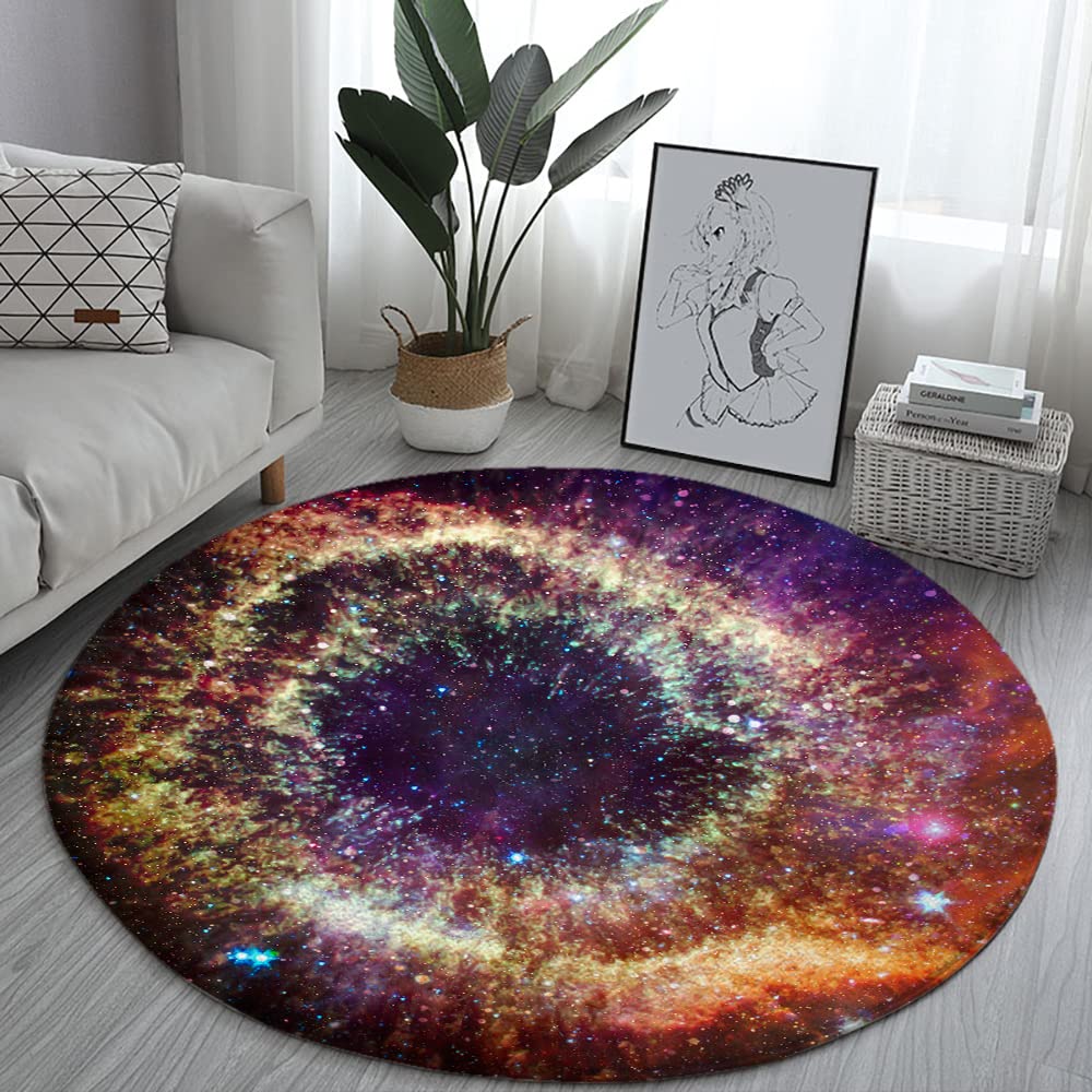 Sternenhimmel, schwarzes Loch, Stern, runder Teppich, Heimdekoration, Wohnzimmer, rutschfeste Bodenmatte, Kinderzimmer, Spiel, Krabbelmatte, Decke