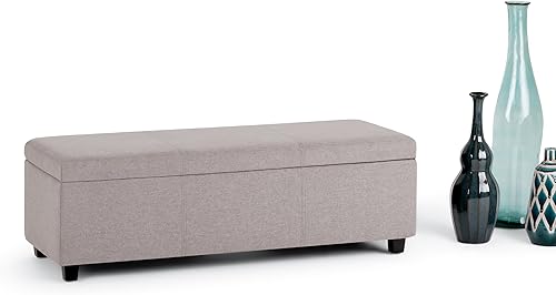 Miniatura 37 de Otomana rectangular de almacenamiento de cuero sintético Simpli Home Avalon., Cuero, Marrón Azul,Marrón Chocolate,Cloud gris,Gris oscuro,Azul