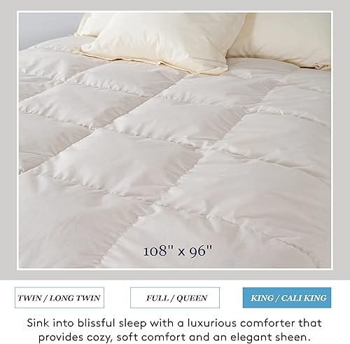 Miniatura 2 de Light Warmth Signature - Edredón de relleno 600 con accesorios cosidos en las esquinas del edredón, cama tamaño King y California King, color marfil