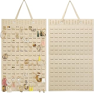Xugoox Earring Organizer Beige Hanging Earring Holder Holds Up to 300 Pairs, Stud Earring Organizer Large Capacity Earring Hanger, Earring Display Holder Organizer Wall Earring Holder for Women Girls Birthday Xmas Gift