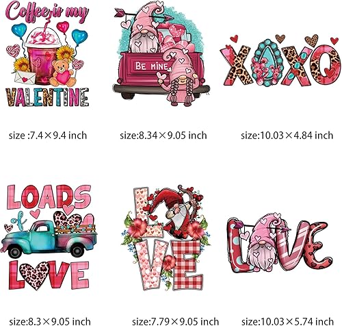 Miniatura 6 de 15 calcomanías de transferencia para planchar para el día de San Valentín transferencia de calor para camisetas papel de transferencia para planchar