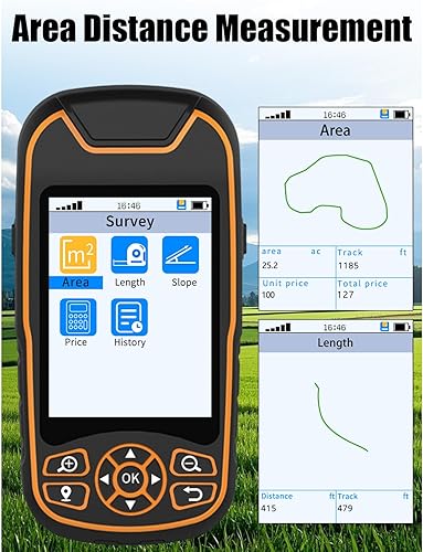 Miniatura 7 de GPS de mano A8 para senderismo, navegador GPS de mano resistente e impermeable, pantalla legible a la luz solar de 3.2 pulgadas, GPS portátil