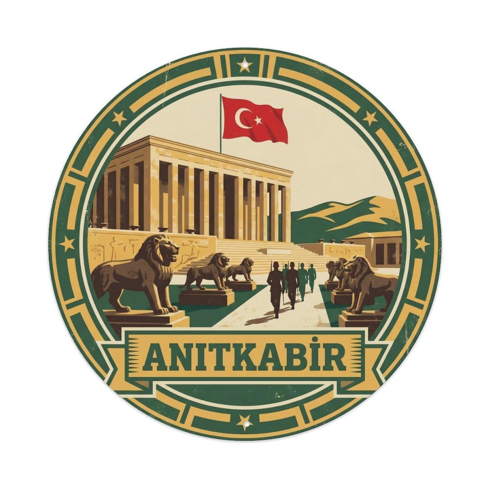 Ankara Turkey Travel Culture Anitkabir Ataturk Metal Tin Sign