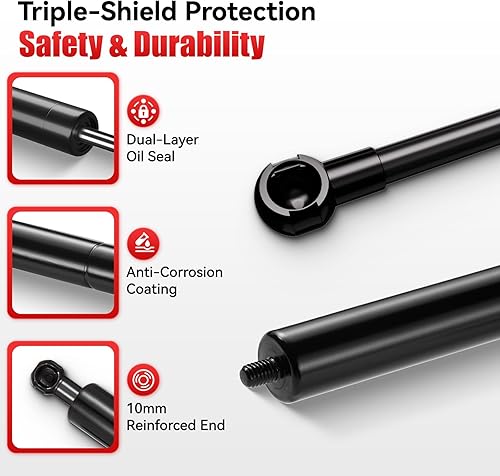 Miniatura 5 de IAQWE C16-11028 - Amortiguadores de gas de 12 pulgadas, 40 libras/178N, soportes de elevación de 12 pulgadas para A.R.E Leer Camper Shell Truck