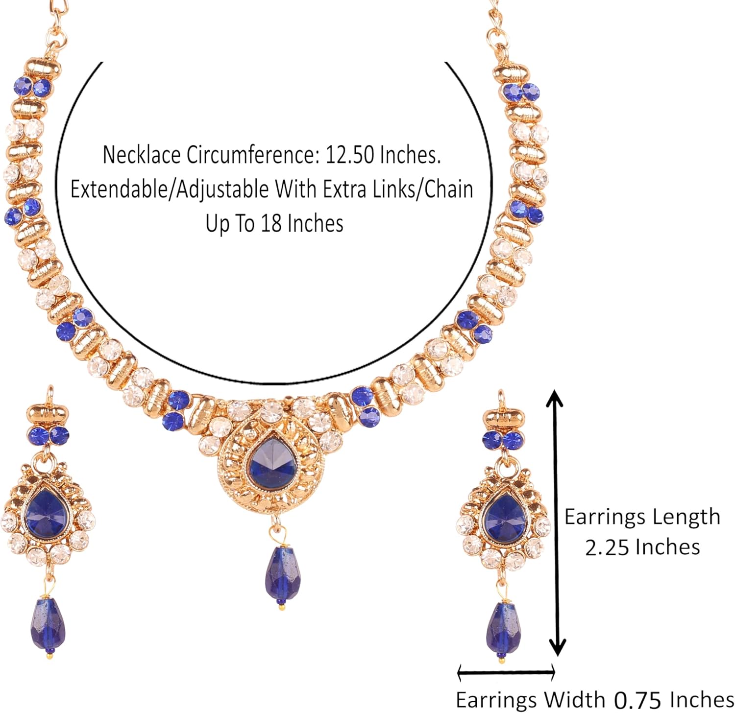 Touchstone Indian Bollywood Traditional Handcrafted Colourful Designer Jewelry Necklace Set In Antique Gold or White Tone For Women. - Image 5