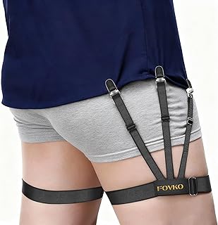 Shirt Stays for Men, Upgraded Adjustable Soft and Smooth Elastic Garter with Non Slip