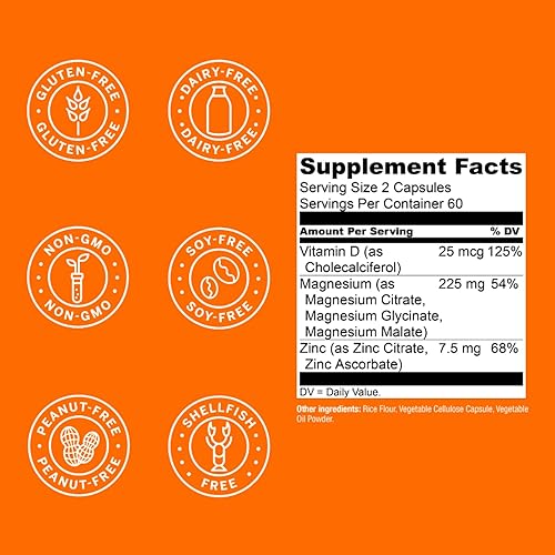 Miniatura 5 de Magnesio Zinc y Vitamina D3 - Formas más biodisponibles de Magnesio - Malato Glicinato Citrato - MagWell de LiveWell  Salud ósea y cardíaca apoyo al