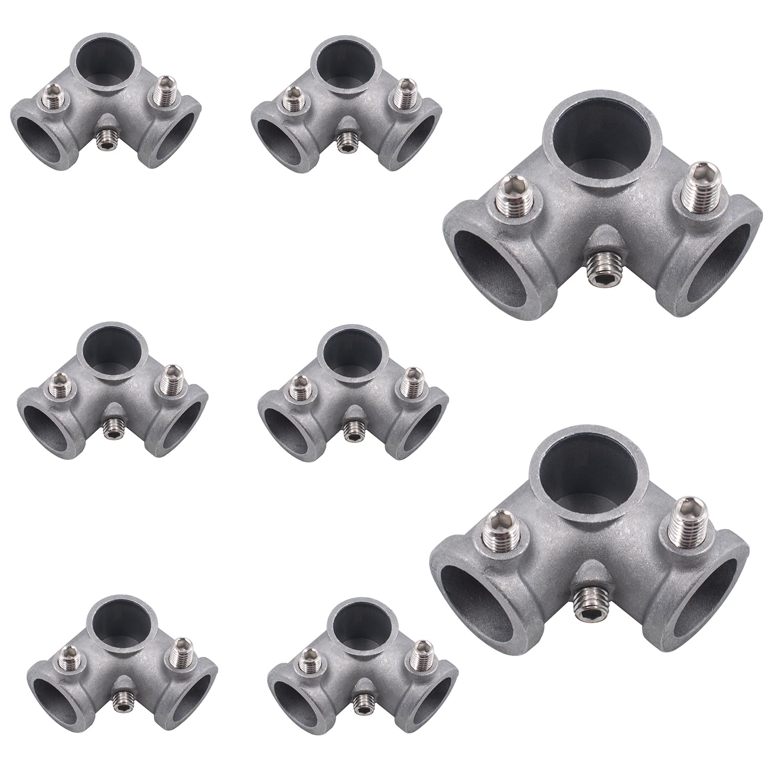 8 Pack 1/2'' Pipe Fittings 3-Way Side Outlet Elbow, Aluminum Alloy Corner Industrial Connector Accessory for Industrial Pipe Shelves Bracket Vintage