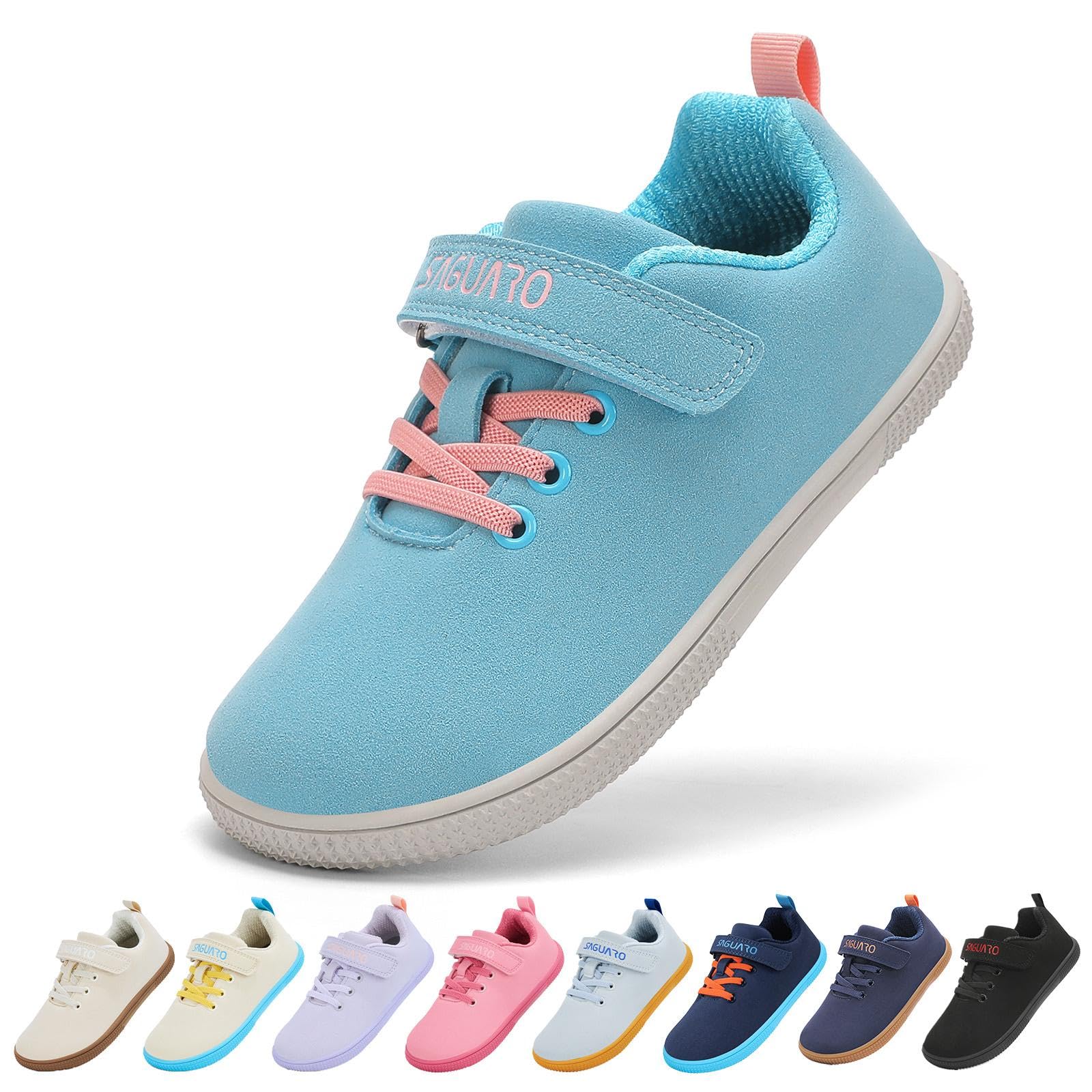 SAGUARO Zapatillas Deporte para Niños Niñas Barefoot Sneakers Ligeras Flexibles con Wide Toe Box, 25-36 EU