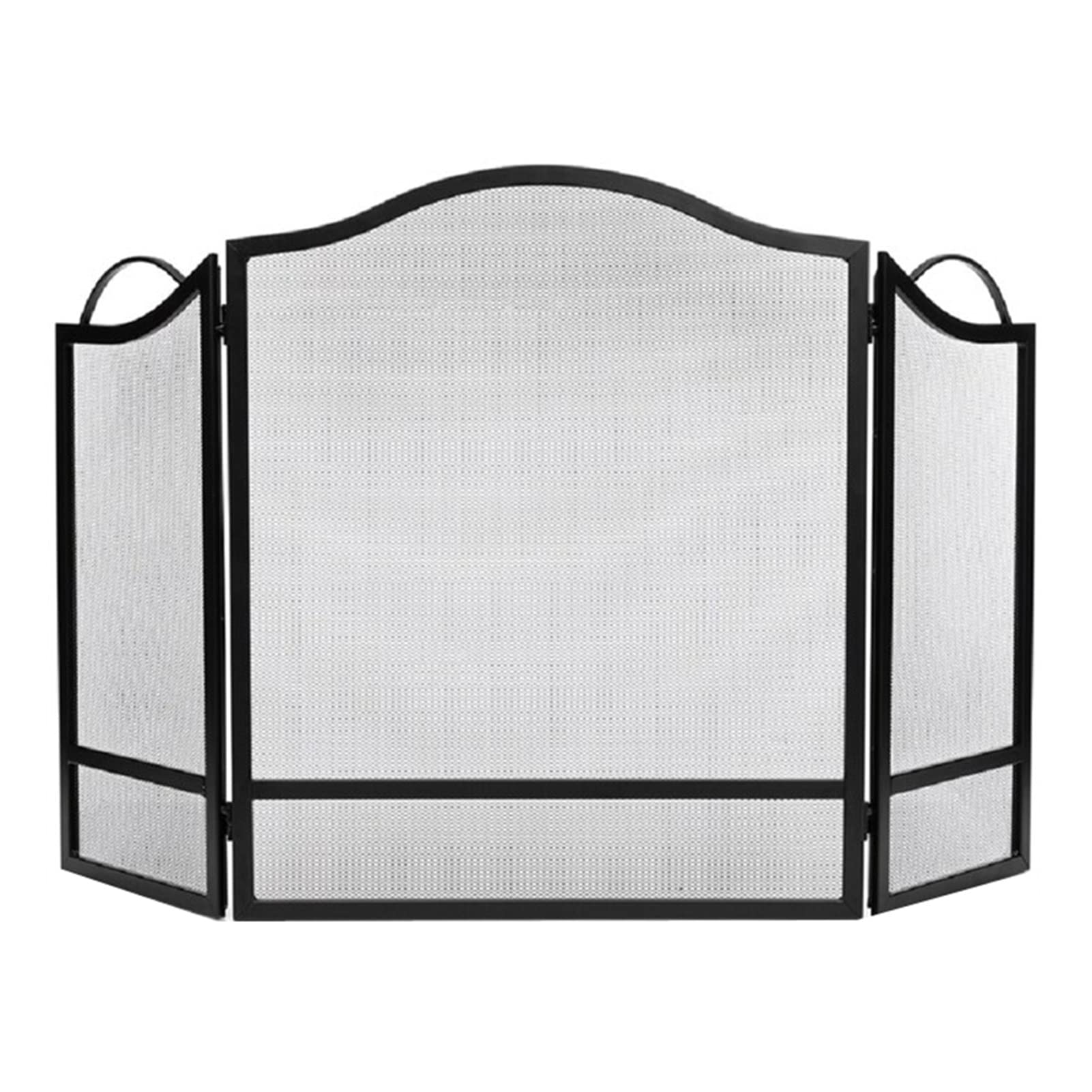 Parafuoco Semplice parafiamma con doppie maniglie, parascintille a 3 pannelli per fornace a fiamma/combustione di legna, rete in ferro battuto Comfortable anniversary