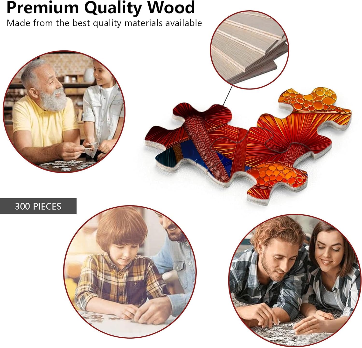 Great Jigsaw Puzzles for Adults 300 Pieces Enchanted Mushroom Forest Puzzles for Adults Toys Gift Family Decoration Kids Puzzle
