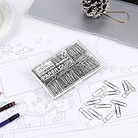 Vista 6 de 700 clips de papel, pequeños clips de papel para papeleo, 2 cajas de 350 piezas cada una, cajas de plástico resistentes y mejoradas bien