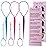 Aigee 6pcs Topsy Tail and Hair Loop Styling Tool Set - Ponytail Makers, French Braid Loops in Large and Small, Hair Pull Through Tools (Pink, Blue, Purple) for Women and Girls