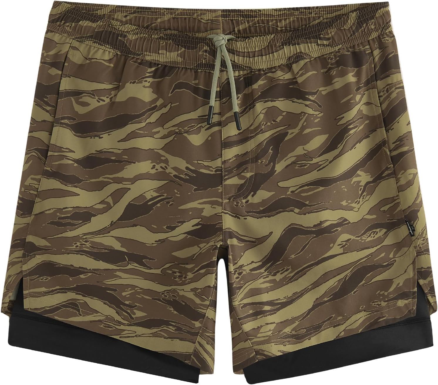 maamgic Mens Workout Shorts 2 in 1 Stretch 7" Gym Shorts Running Shorts with Compression Liner Zip Pocket