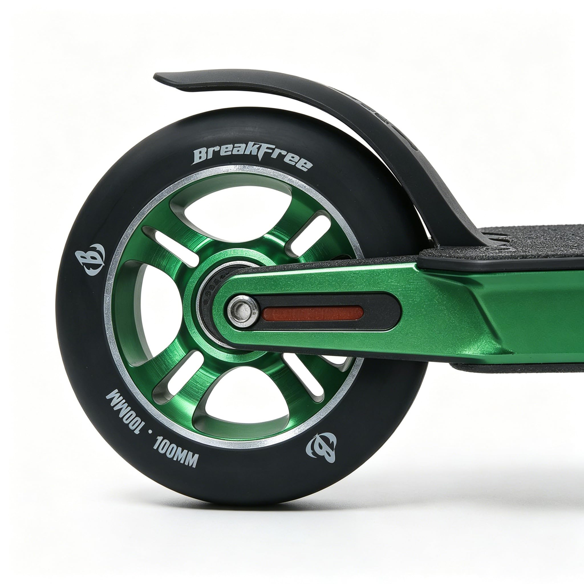 B BREAKFREE Lot de 2 roues de trottinette Pro 100 mm x 24 mm 85A avec noyau en alliage d'aluminium – Roulement, roues de rechange en polyuréthane hautement élastique résistant à l'usure pour extérieur