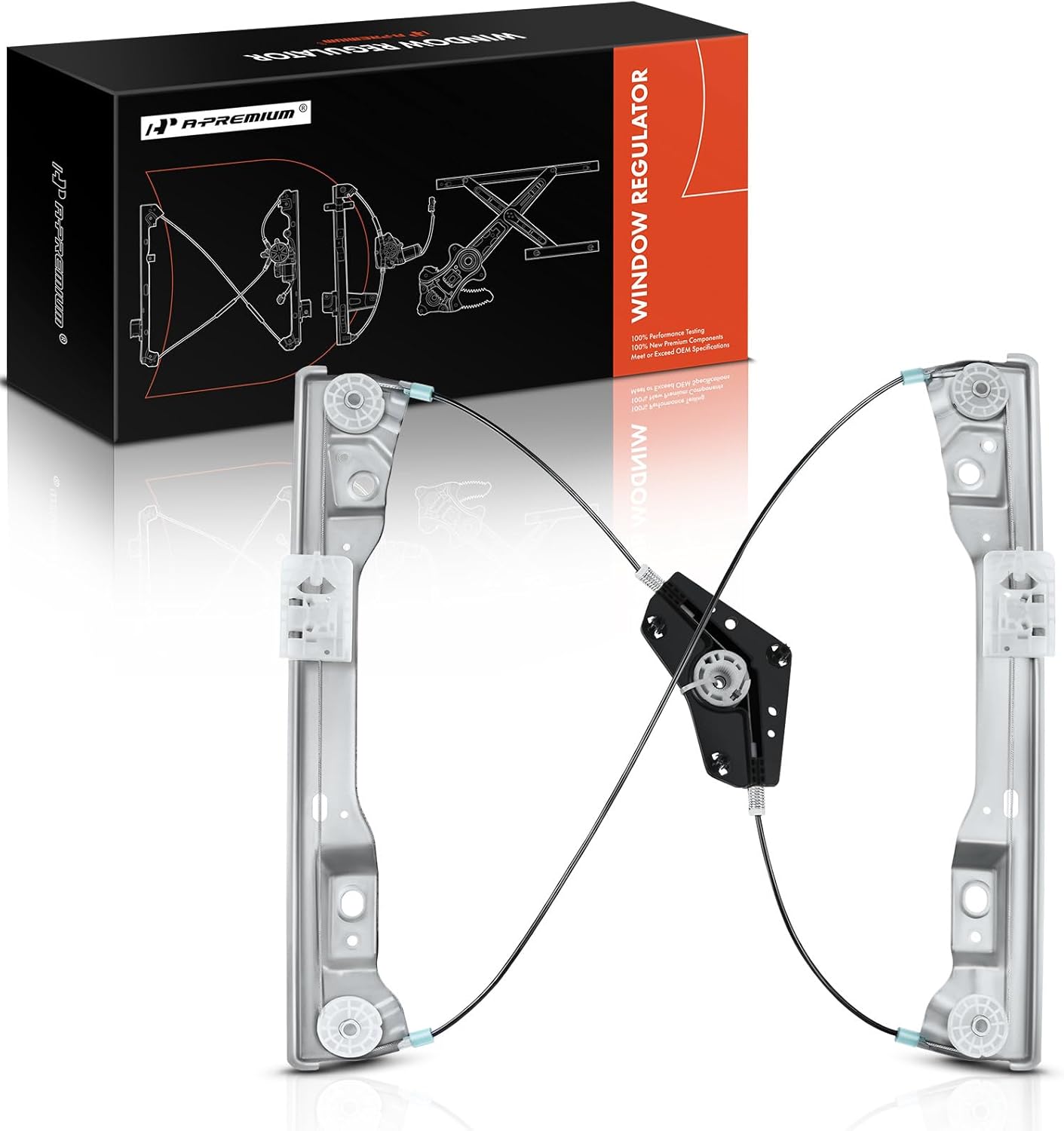 A-Premium Electric Power Window Regulator Without Motor Compatible with Jeep Grand Cherokee 2011-2021 & Dodge Durango 2011-2021, Front Right Passenger Side