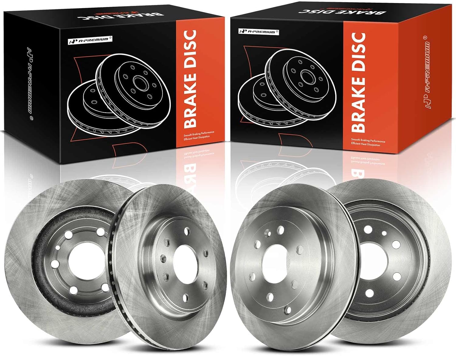 A-Premium Front and Rear Vented Disc Brake Rotors Compatible with Select Chevy, Buick, GMC and Saturn Models - Enclave 2008-2017, Traverse 2009-2017, Acadia 2007-2017 Limited 2017, Outlook 2007-2010