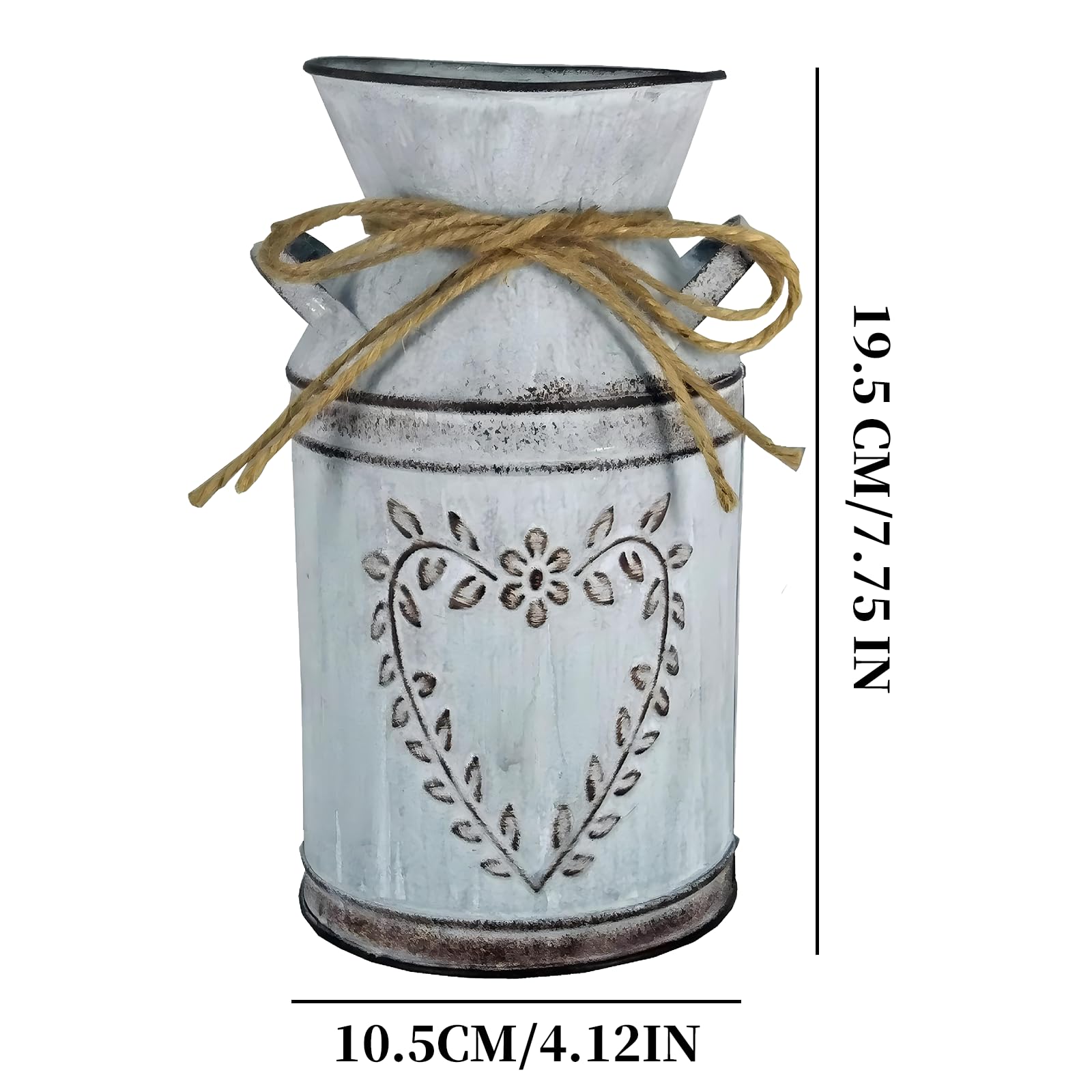 Vase Vintage En Métal Rose JUKIDS - Style Rustique En Forme De Seau à Lait Pot Décoratif Shabby Chic