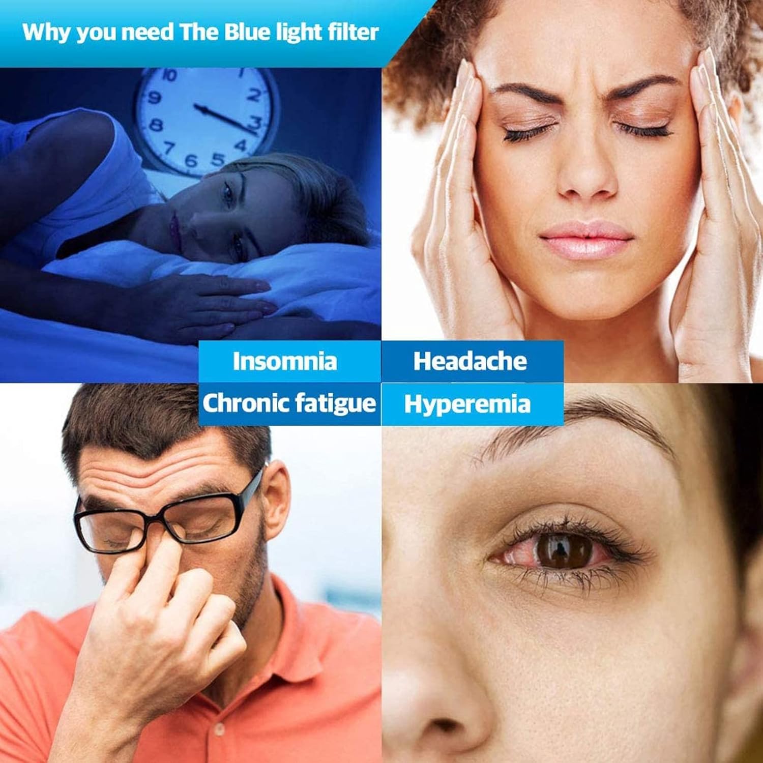 WLWLEO Blue Light Blocking Screen Protector for 32 Inch Desktop Computer TV Monitor Universal Removable Computer Protector Panel Anti Blue Light Filter, Relieve Eye Fatigue, Protect Eyesight