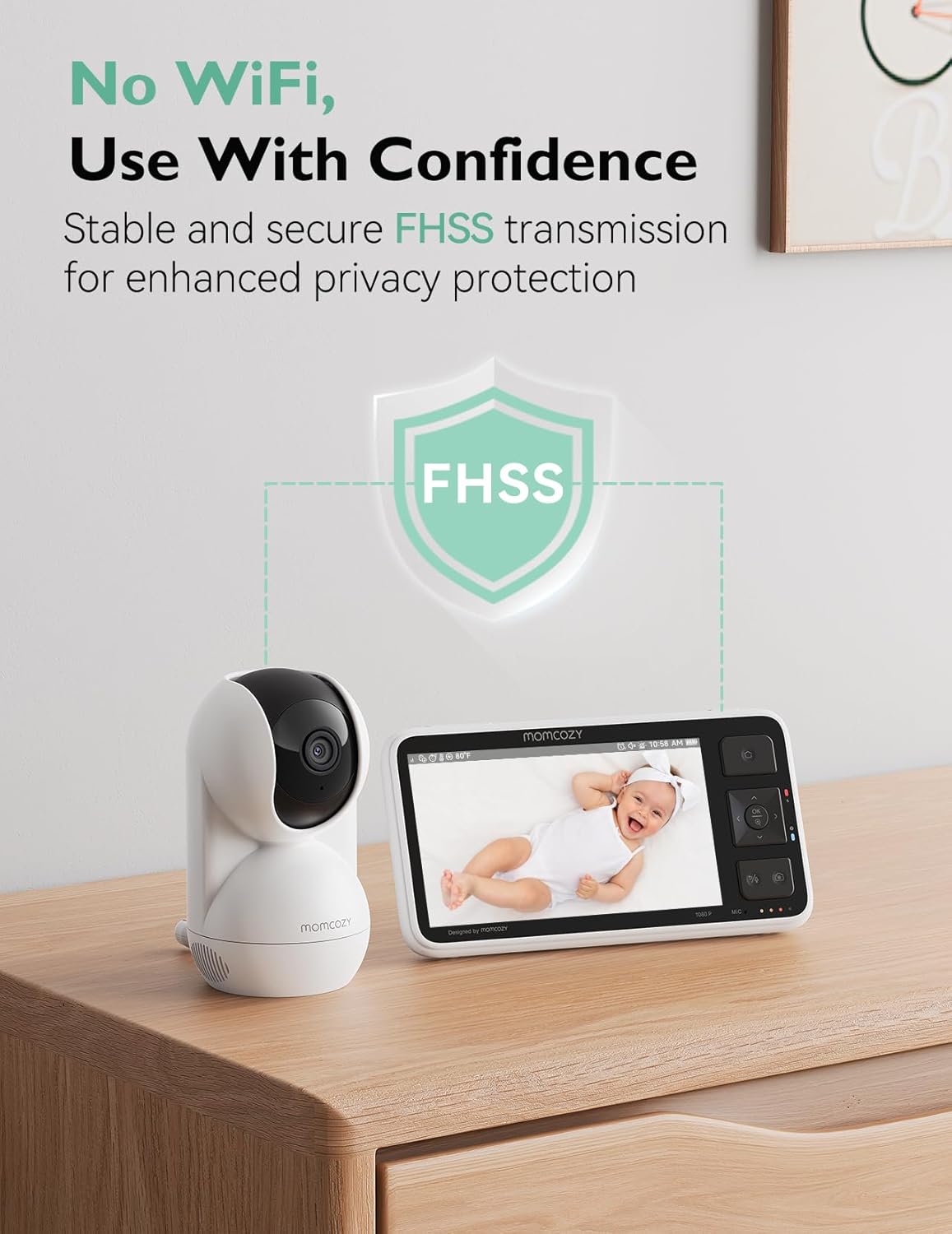 Momcozy Upgraded BM03 Baby Monitor, 5.5'' 1080P Full HD Baby Monitor with Camera and Audio No WiFi, Safe Fence, Motion Detection, Night Vision, 5800mAh 120-hrs Battery, VOX, 2-Way Audio, 1640ft Range