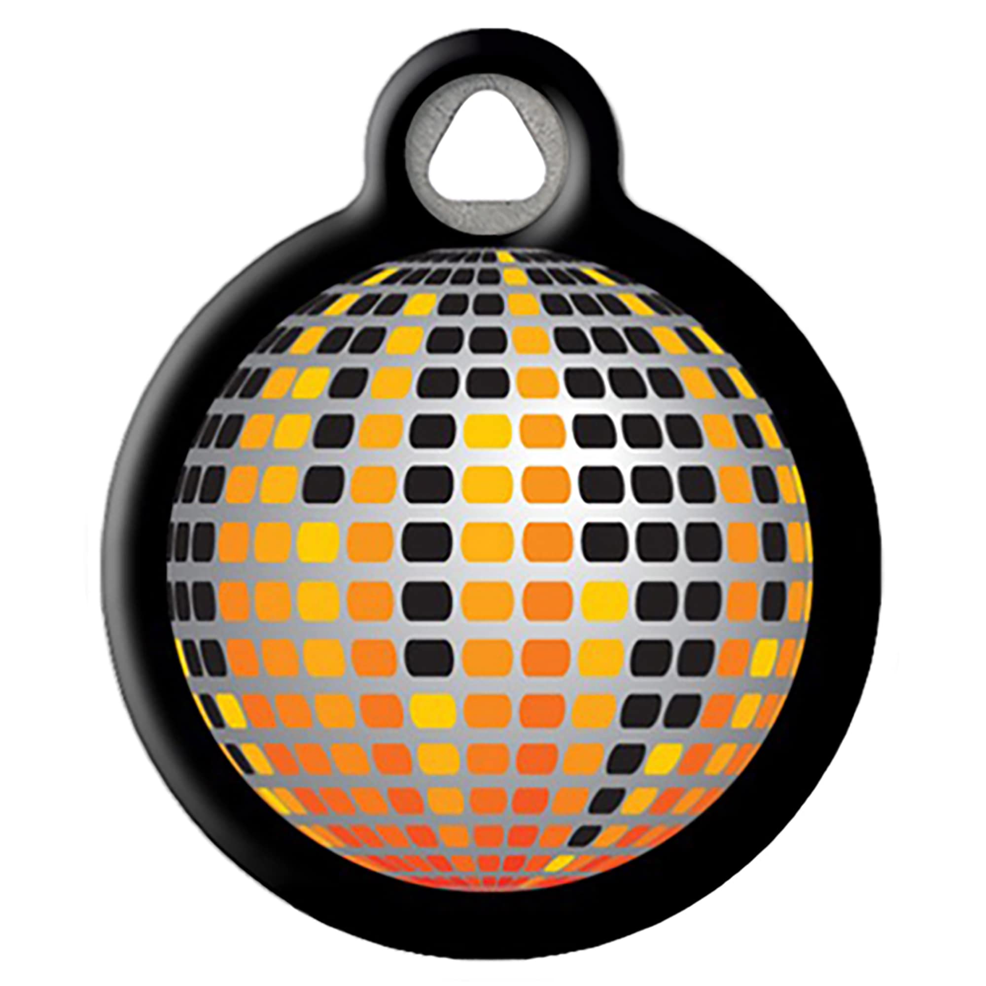Dog Tag Art Disco Ball Personalized Pet ID Tag for Dogs and Cats, Silent Polymer Coated Stainless Steel Nametag with Customized Identification Information, Small .875