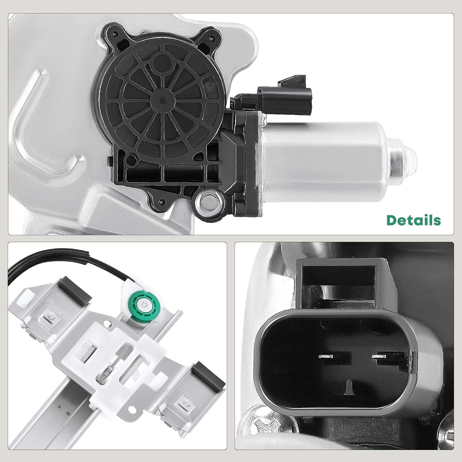 YHTAUTO Front Driver Side Power Window Regulator With 2-Pin Motor Assembly Compatible with Buick LeSabre Custom/Limited 2000-2005, Sedan