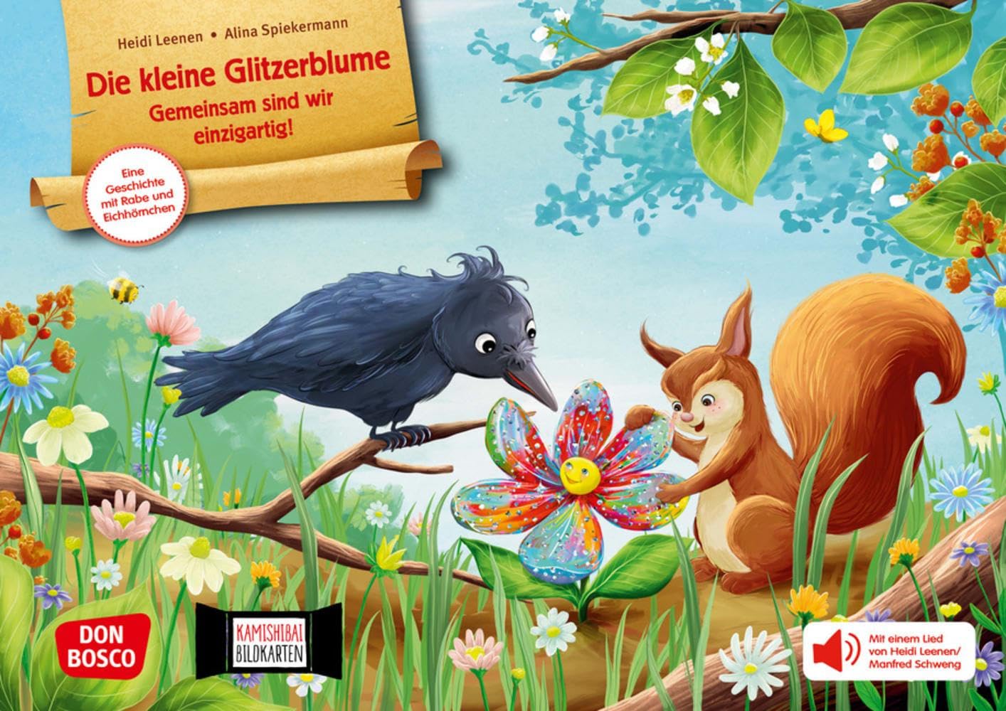 Die kleine Glitzerblume. Gemeinsam sind wir einzigartig! Eine Geschichte mit Rabe und Eichhörnchen. Kamishibai Bildkartenset: Entdecken - Erzählen - Begreifen: Bilderbuchgeschichten