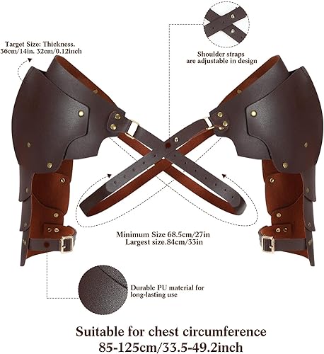 Miniatura 2 de Panitay Halloween Hombres Hombro Armaduras Hebillas Cuerpo Ajustable Cuerpo Pecho Arnés PU Armadura Hombro Armadura Steampunk Armadura