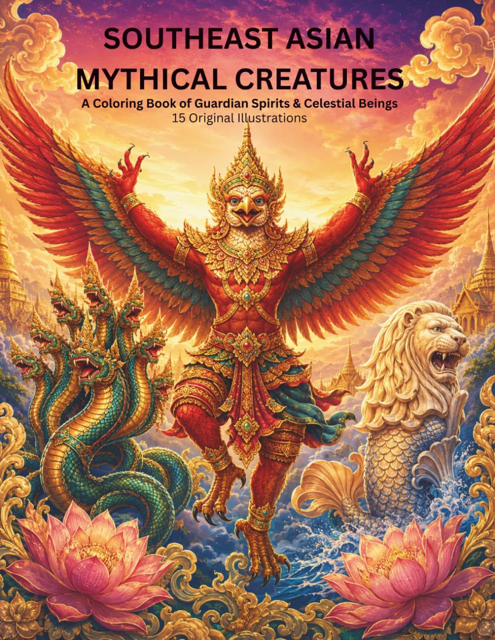 Southeast Asian Mythical Creatures: A Coloring Book of Guardian Spirits & Celestial Beings