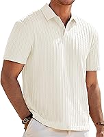 JMIERR Men's Stretchy Knit Polo Shirt Short Sleeve Casual Golf Beach Vacation Button-Up 15 Colors