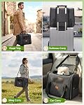 Morpilot Transporteur de chats - Soft Sided Cat Carrier Large pour les grands chats moyens et chiot jusqu'à 18lbs, Transporteur d'animaux de compagnie avec fermetures à glissière, bol pliable, transporteur de chiens de grande taille approuvé par la compagnie aérienne - Gris foncé