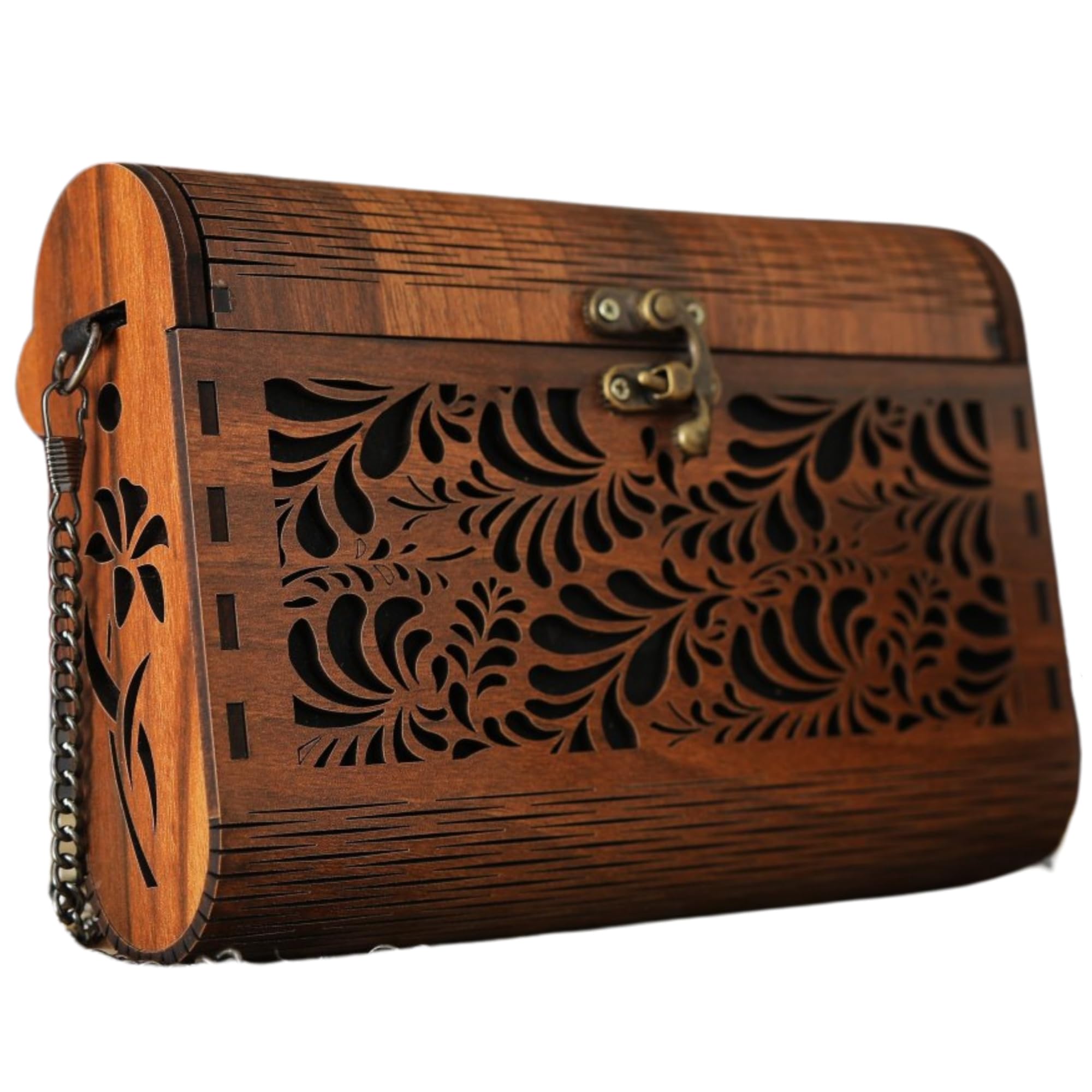 SNANYATRA WOODEN CLUTCH for Women - Hand Purse for Women - Medium Size Dark Brown Clutch Bags for Women - Elegant Clutches for Women (B0DCVWGHKT) Amazon Price History, Amazon Price Tracker